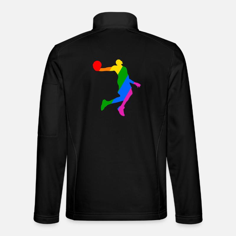 Rainbow Basketball Player - Unisex Softshell Jacket - black