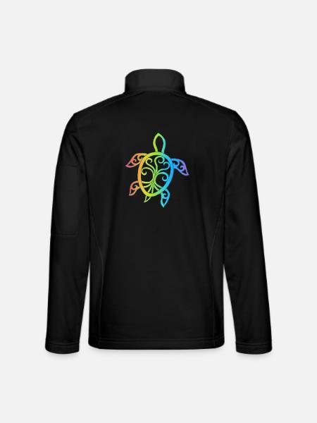 Mehrfarbige Mandala-Schildkröte - Unisex Softshelljacke - Schwarz