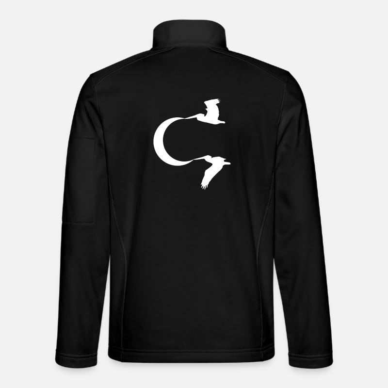 Les oiseaux et la lune - Veste en tissu softshell Unisexe - noir