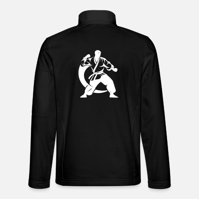 Karateka Drawing - Unisex Softshell Jacket - black