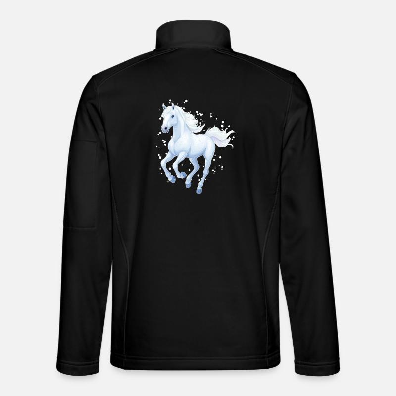 Horse with snowflakes - Unisex Softshell Jacket - black