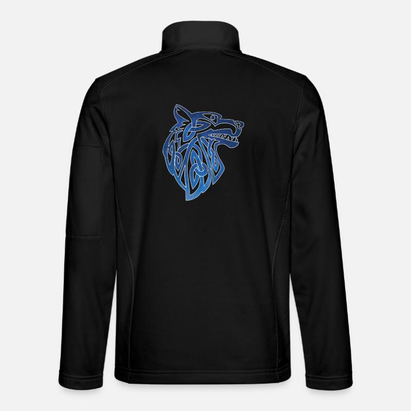 Wikingerwolf und Sternenhimmel - Unisex Softshelljacke - Schwarz