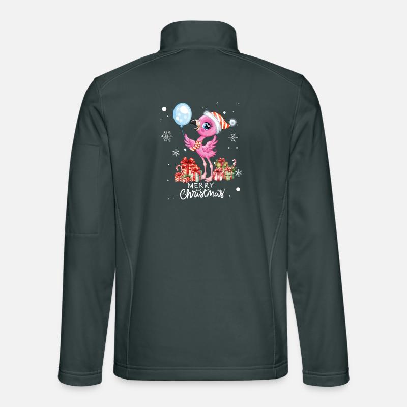 Flamingo à Noël. Cadeau de Noël Veste en tissu softshell Unisexe