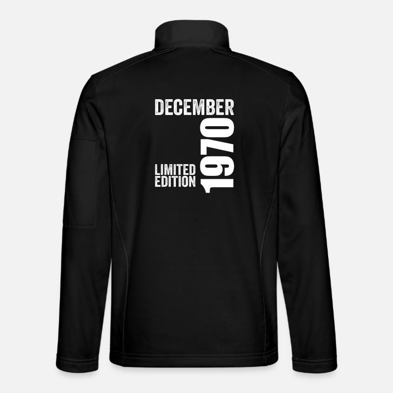 Retro Birthday Gift - December 1970 - Unisex Softshell Jacket - black