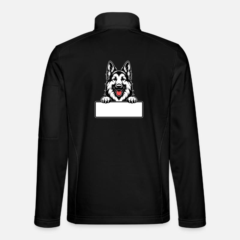  Deutscher Schäferhund mit Namensschild Unisex Softshelljacke