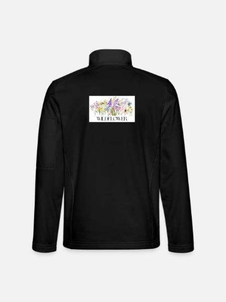 Blumenwiese Aquarell-Design - Unisex Softshelljacke - Schwarz