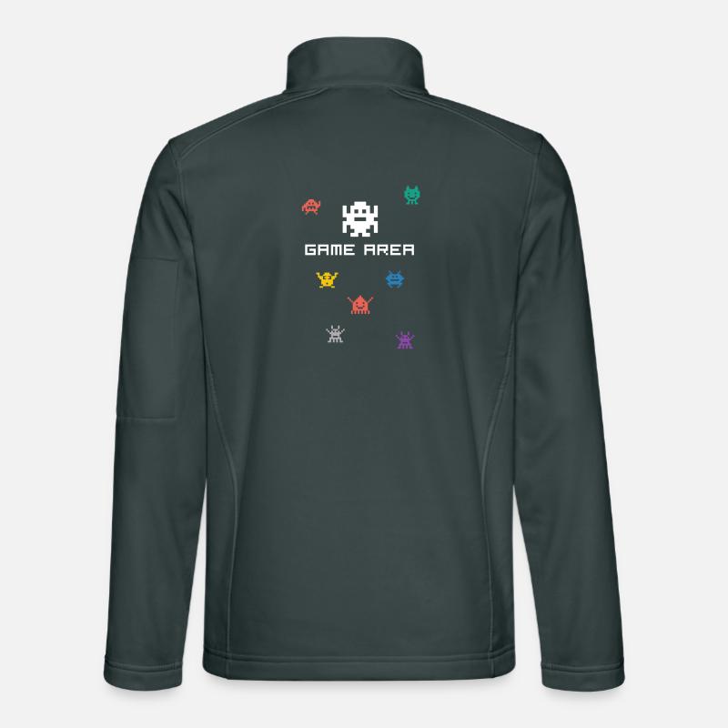 game area pixel nerd pc konsole retro gamer Monste Unisex Softshell Jacket