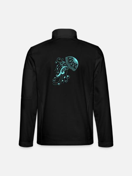 Qualle Meerestier Neon fisch Strand - Unisex Softshelljacke - Schwarz