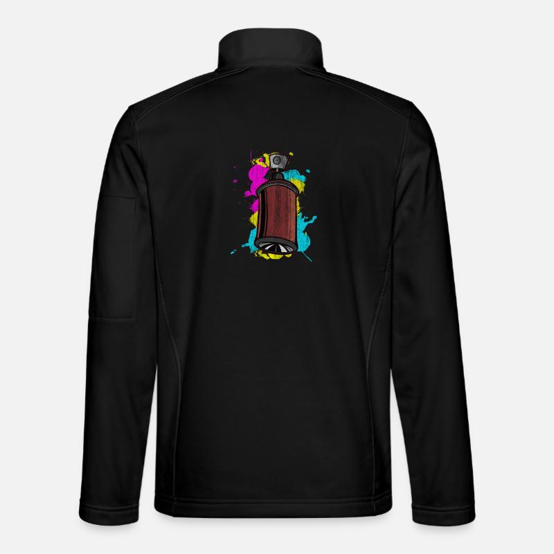 Graffiti Spraydose mit Spritzfarben - Unisex Softshelljacke - Schwarz