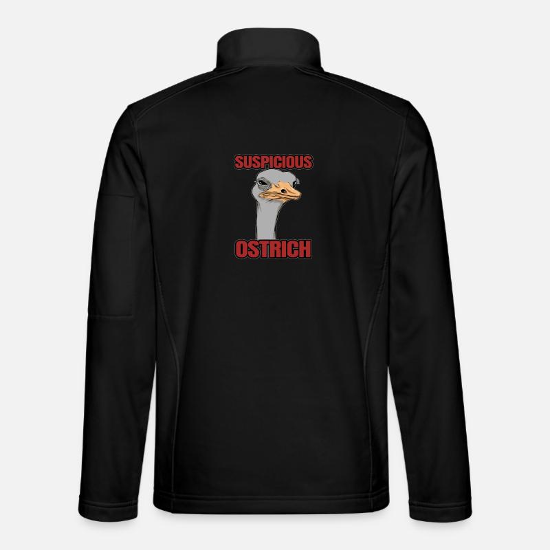 Instantané humoristique avec oiseau autruche Veste en tissu softshell Unisexe