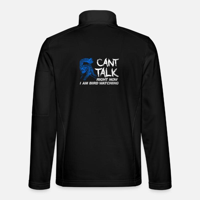 Bird Watching I Can't Talk Design - Unisex Softshell Jacket - black