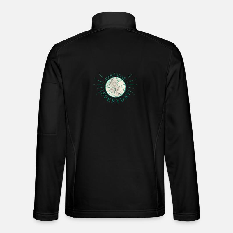 Erdkugel mit umweltfreundlichem Slogan - Unisex Softshelljacke - Schwarz