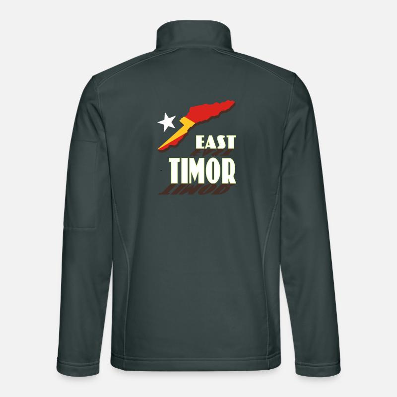 Carte du Timor oriental avec lettrage dynamique Veste en tissu softshell Unisexe