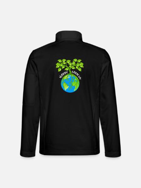Umweltfreundlicher Erdfreund T-Shirt - Unisex Softshelljacke - Schwarz - Hinten