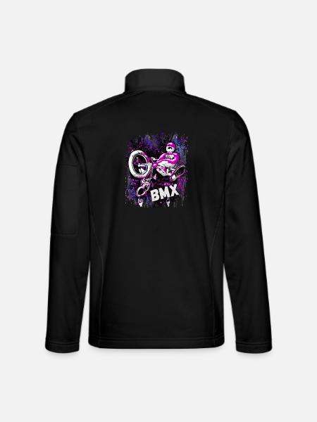 BMX / Bmx / bmx / Idée cadeau / Anniversaire - Veste en tissu softshell Unisexe - noir - Dos