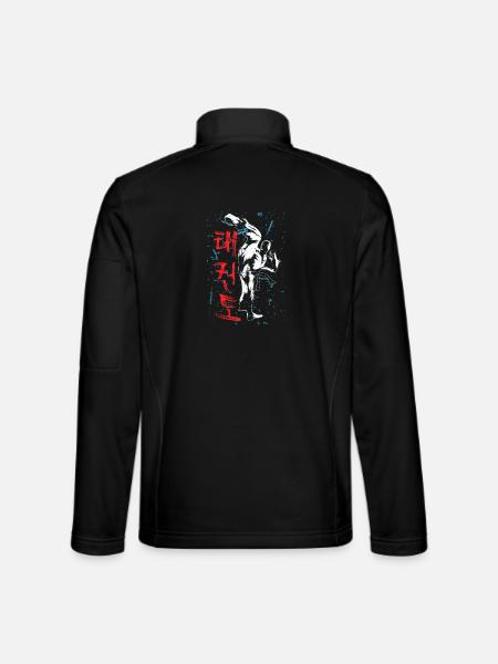 Taekwondo High Kick Korean karate gift - Unisex Softshell Jacket - black - Back