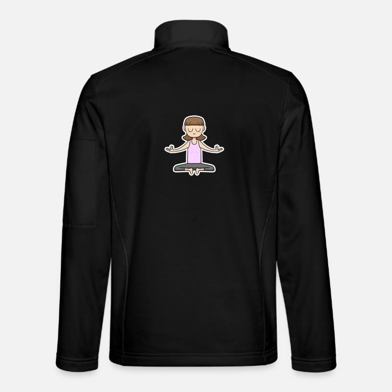 Dessin animé de méditation - Veste en tissu softshell Unisexe - noir