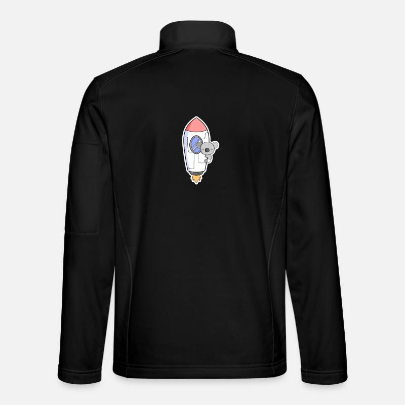 Koala rocket in orbit - Unisex Softshell Jacket - black
