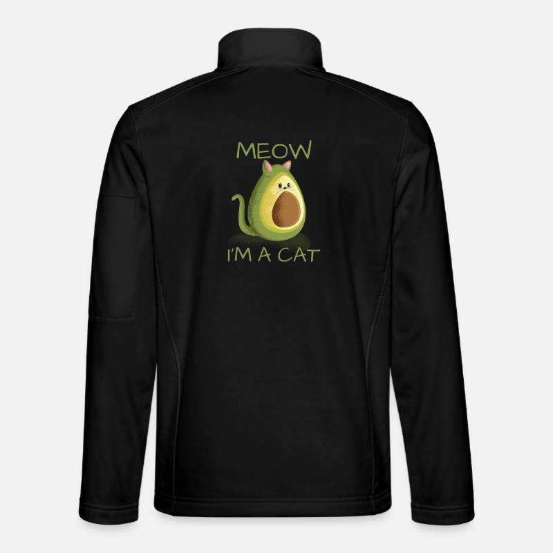 Chat motif de chat Meow en a cat avocat Vegan Veste en tissu softshell Unisexe