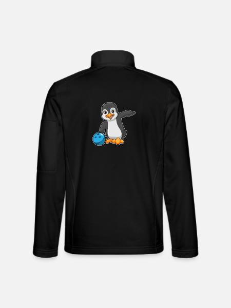 Penguin Bowling Bowling Ball - Unisex Softshell Jacket - black