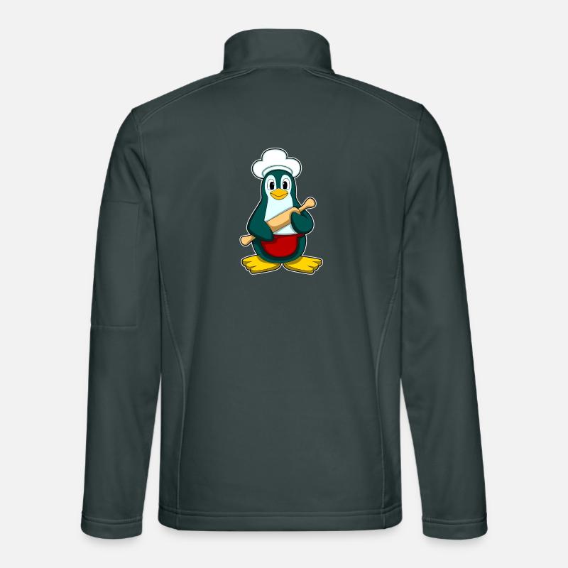 Pinguin Bäcker Nudelholz Backen Unisex Softshelljacke
