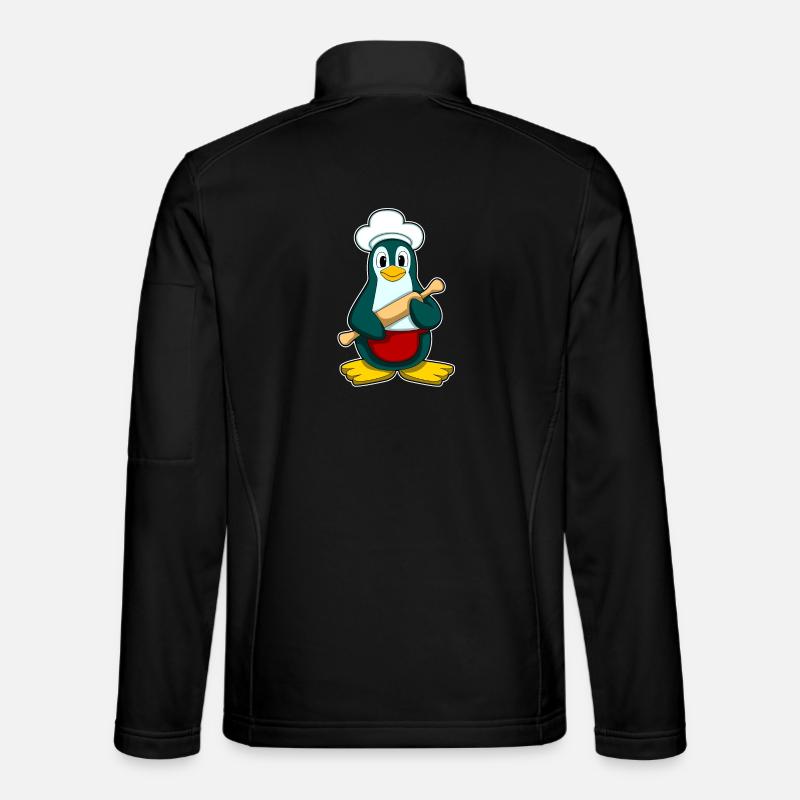 Pinguin Bäcker Nudelholz Backen Unisex Softshelljacke