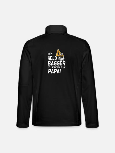 Bagger Held Papa Vater Geschenk - Unisex Softshelljacke - Schwarz