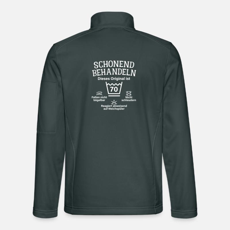 Schonend Behandeln Siebzig Geschenk 70. Geburtstag Unisex Softshelljacke
