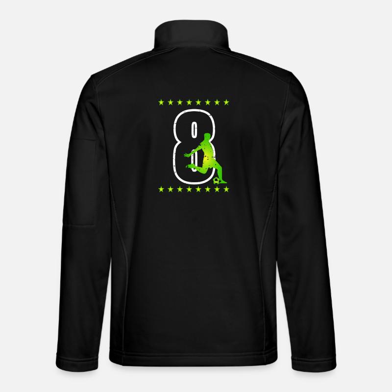 Fußball Trikotnummer 08 - Unisex Softshelljacke - Schwarz