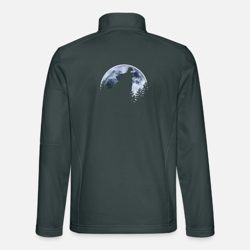 Wolf heult Mond an - Wolfs Silhouette Unisex Softshelljacke