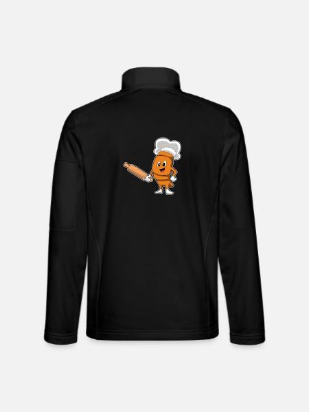 Rouleau à pâtisserie de pain - Veste en tissu softshell Unisexe - noir - Dos