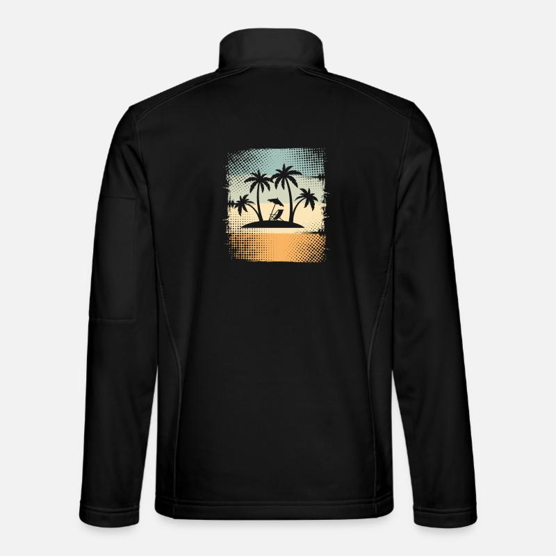 Small island with palm trees - Unisex Softshell Jacket - black