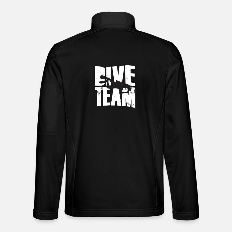 Dive Team Diver Silhouette - Unisex Softshell Jacket - black