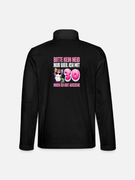 30. Geburtstag frauen Einhorn - Unisex Softshelljacke - Schwarz - Hinten