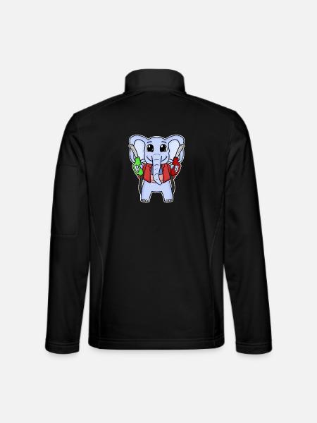 Station d’essence d’éléphants de gardien de char - Veste en tissu softshell Unisexe - noir - Dos