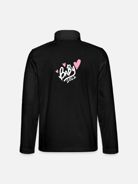 Baby 2022 - Neugeborenes 2022 - Unisex Softshelljacke - Schwarz - Hinten
