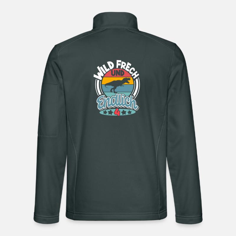 Dinosaurier 4. Geburtstag Kinder T-Rex Unisex Softshelljacke
