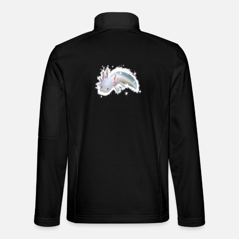 white axolotl - Unisex Softshell Jacket - black