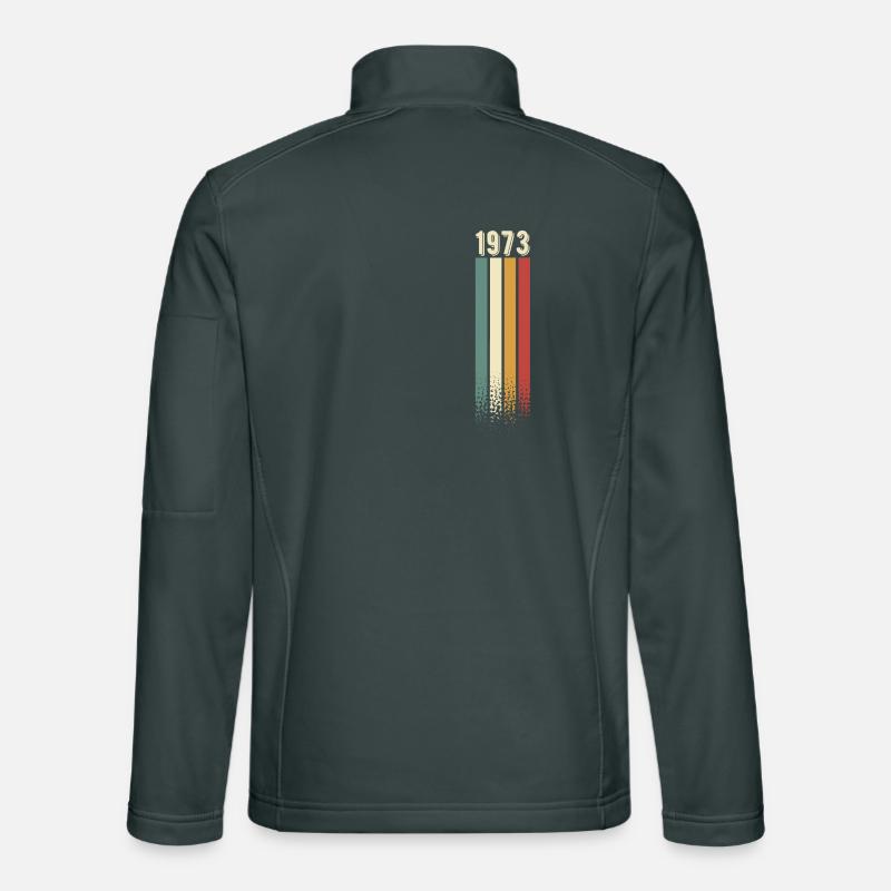 1973 Année de naissance Année de construction Anniversaire Rétro Vintage Veste en tissu softshell Unisexe