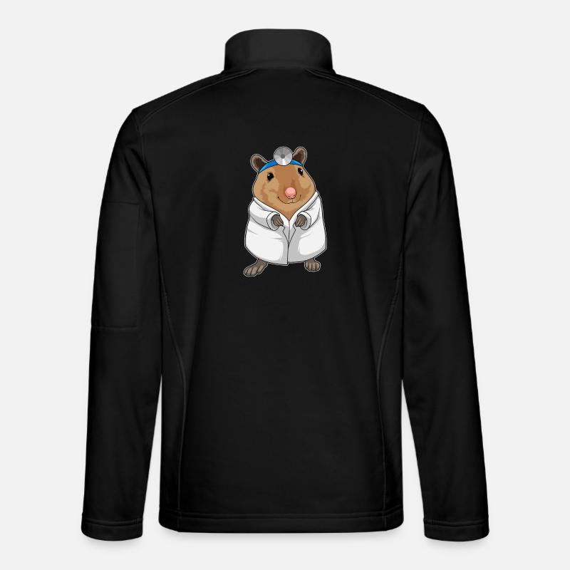 Ratte als Arzt mit Arztkittel - Unisex Softshelljacke - Schwarz