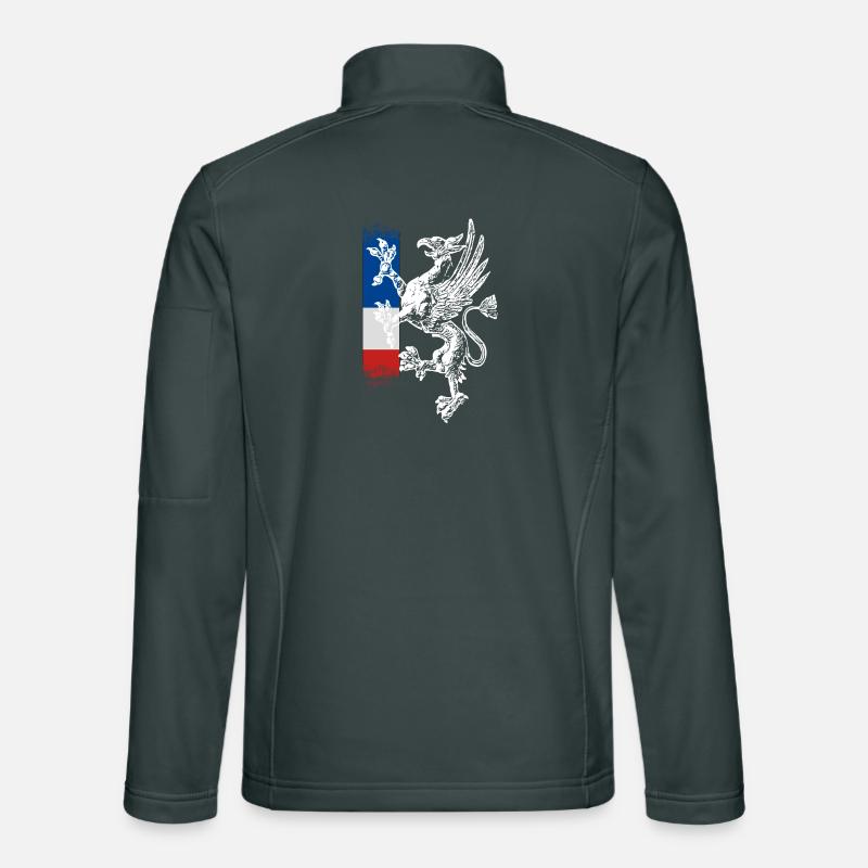 standing griffin blue white red Rostock Unisex Softshell Jacket