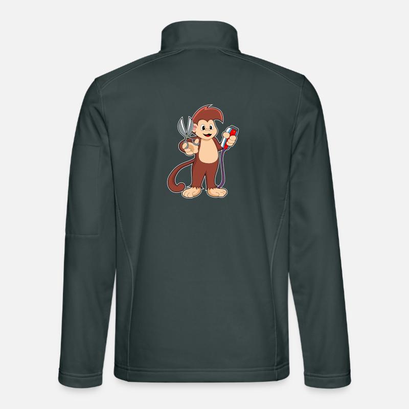 Affe Friseur Schere Unisex Softshelljacke