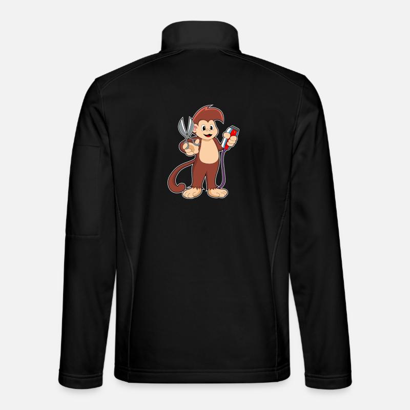 Ciseaux de coiffeur singe - Veste en tissu softshell Unisexe - noir