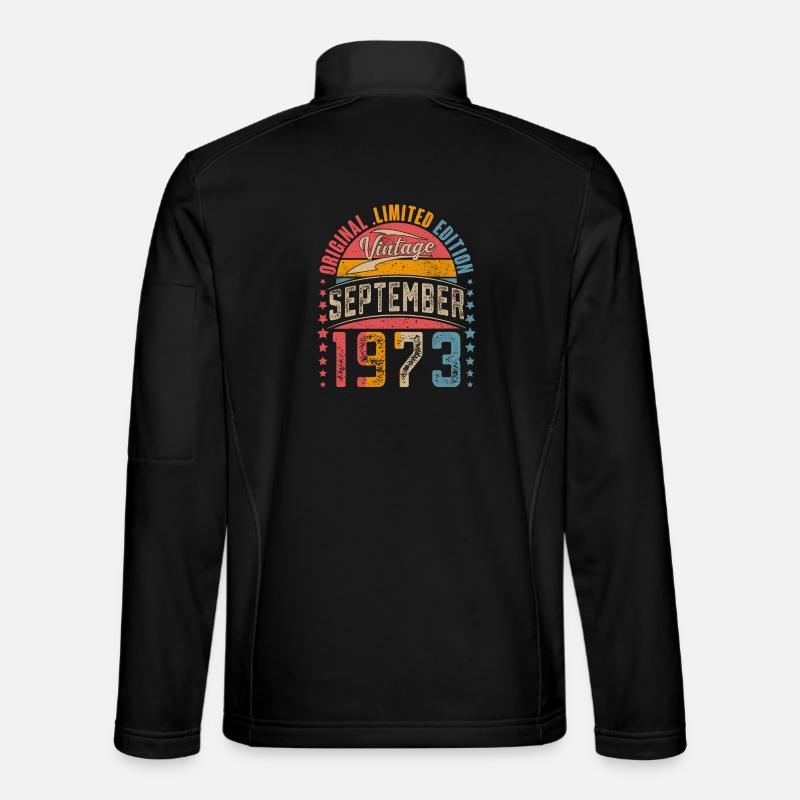 1973 Année de naissance Septembre Anniversaire Veste en tissu softshell Unisexe