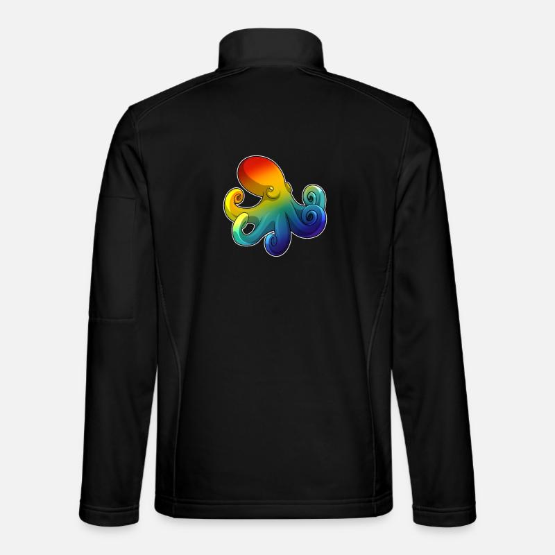 Octopus Rainbow - Unisex Softshell Jacket - black