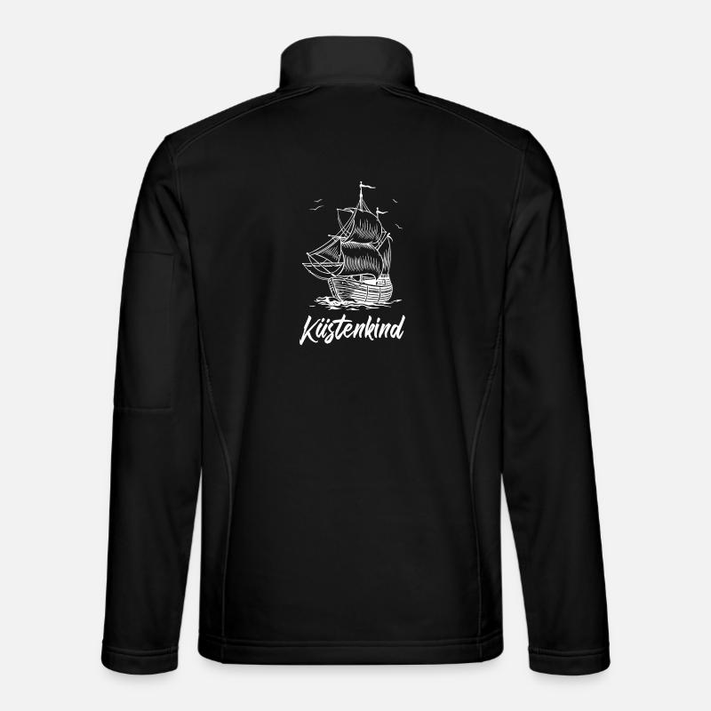 Segelschiff - Küstenkind - Unisex Softshelljacke - Schwarz