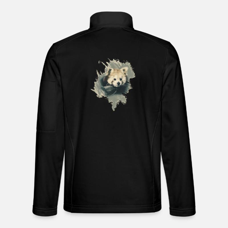Red panda - Unisex Softshell Jacket - black