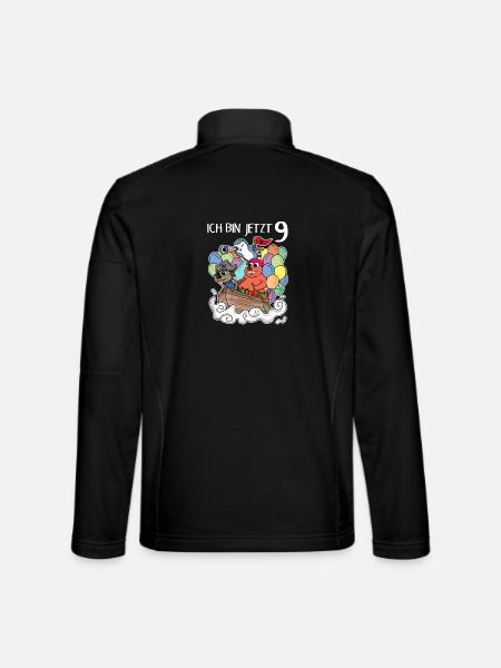 9. Geburtstag Geburtstagskind Piratenschiff - Unisex Softshelljacke - Schwarz - Hinten