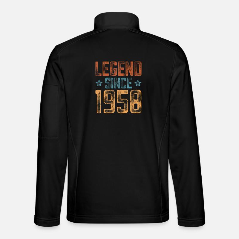 1958 Naissance Année de naissance Anniversaire - Veste en tissu softshell Unisexe - noir
