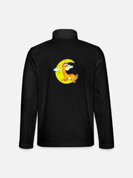 Giraffe Weihnachten Mond - Unisex Softshelljacke - Schwarz
